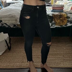 Forever 21, size 26, cropped jeans, distressed